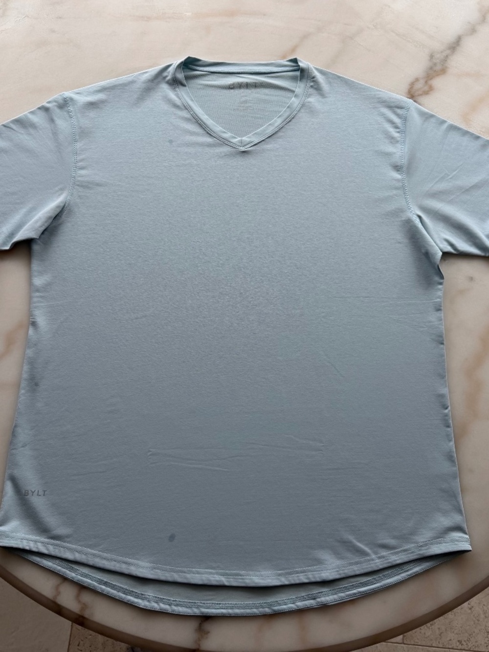 BYLT / XXL / LUX / 70% Cotton, 25% Polyester, 5% Spandex / Light Blue V-Neck